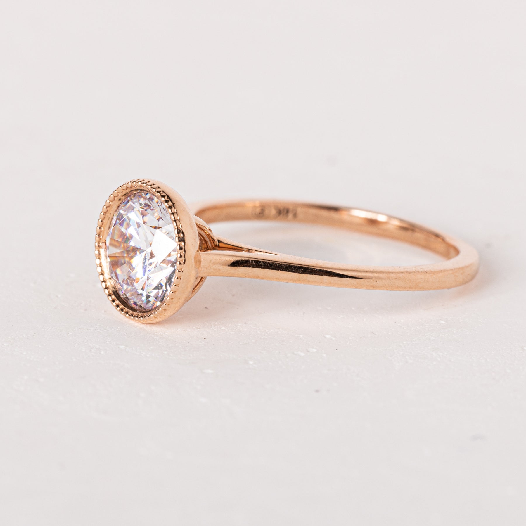 14KR 1.50ct CZ Engagement Ring Size 7
