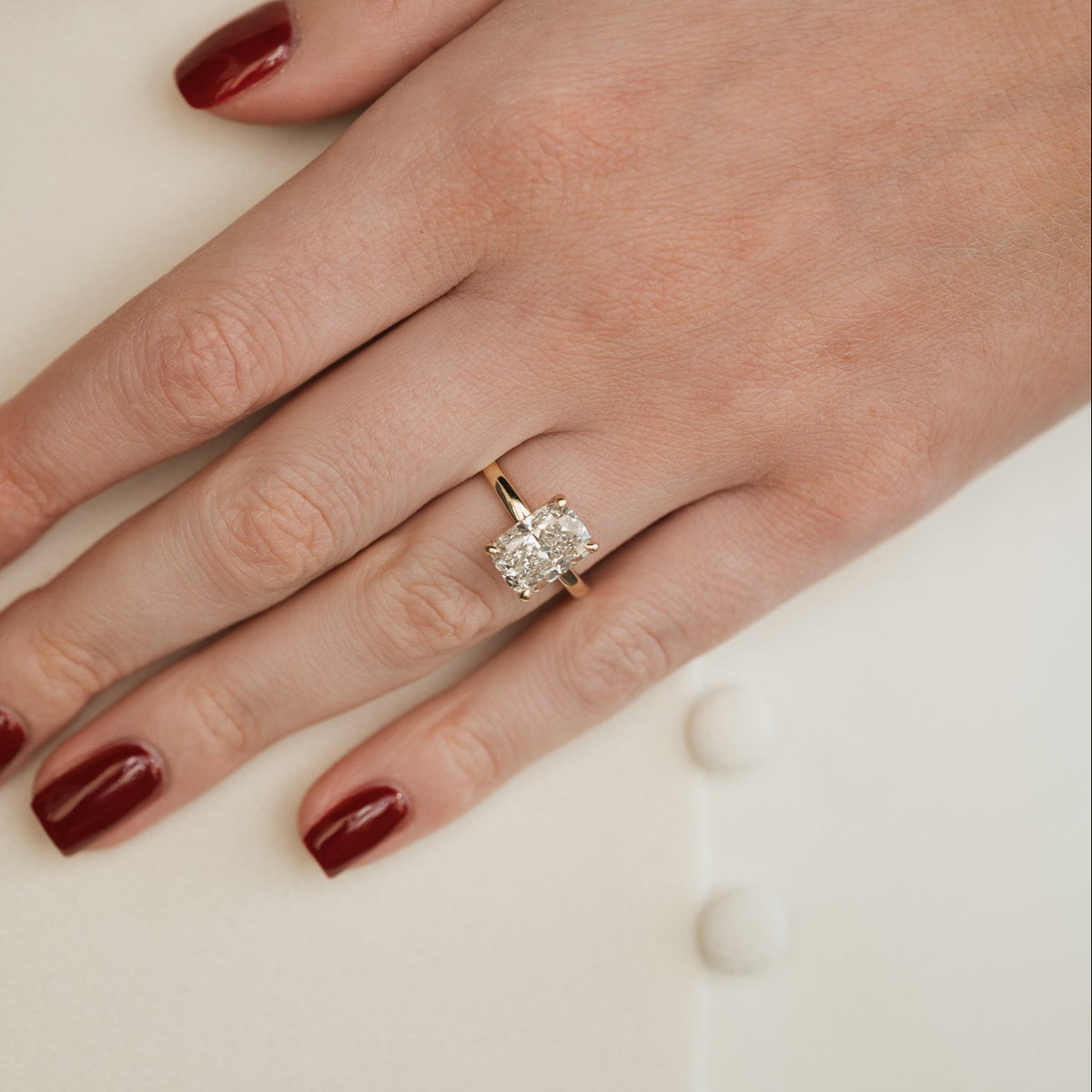 3.52ct Elongated Cushion Lab Grown Diamond Robin Ring