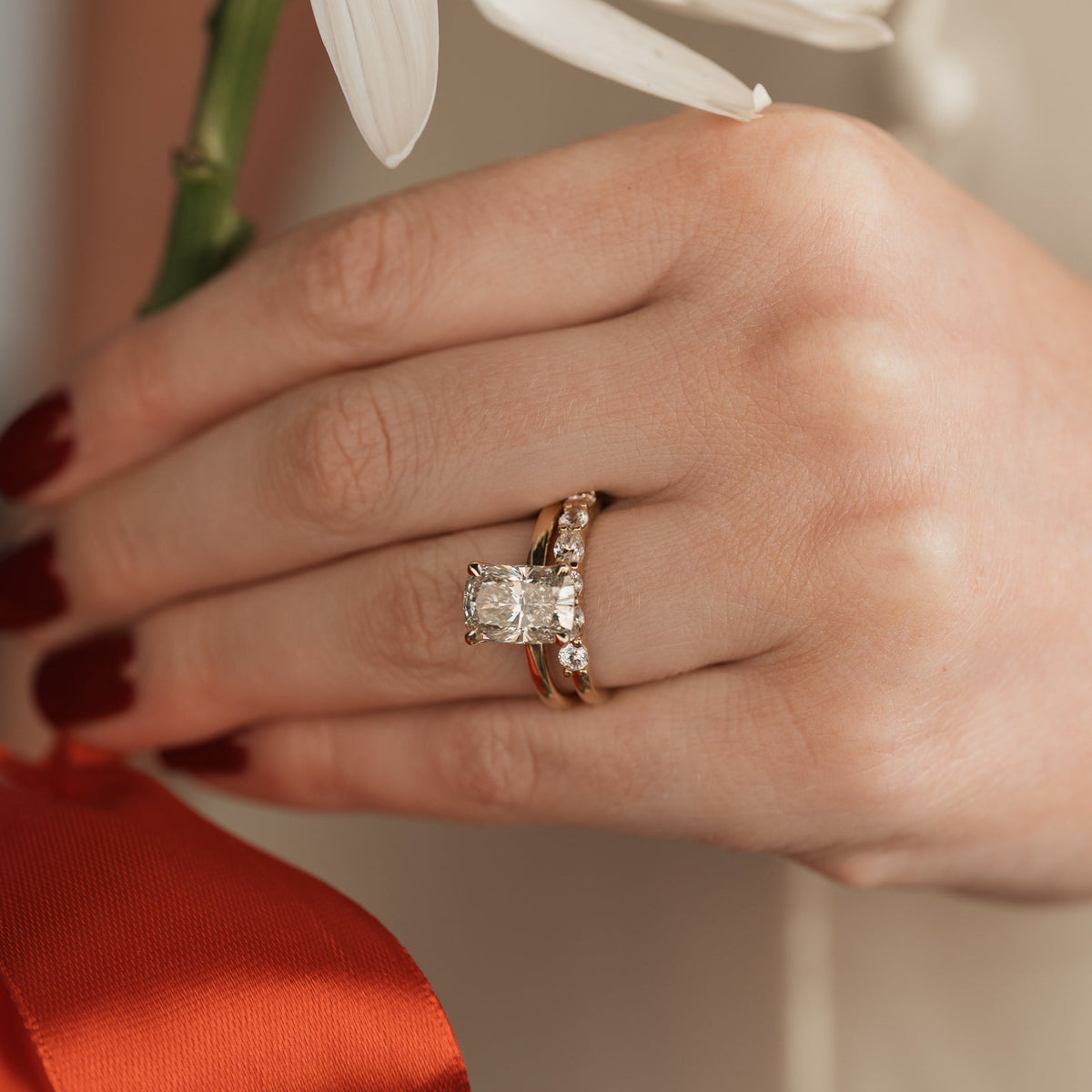 3.53ct Elongated Cushion Lab Grown Diamond Max Ring