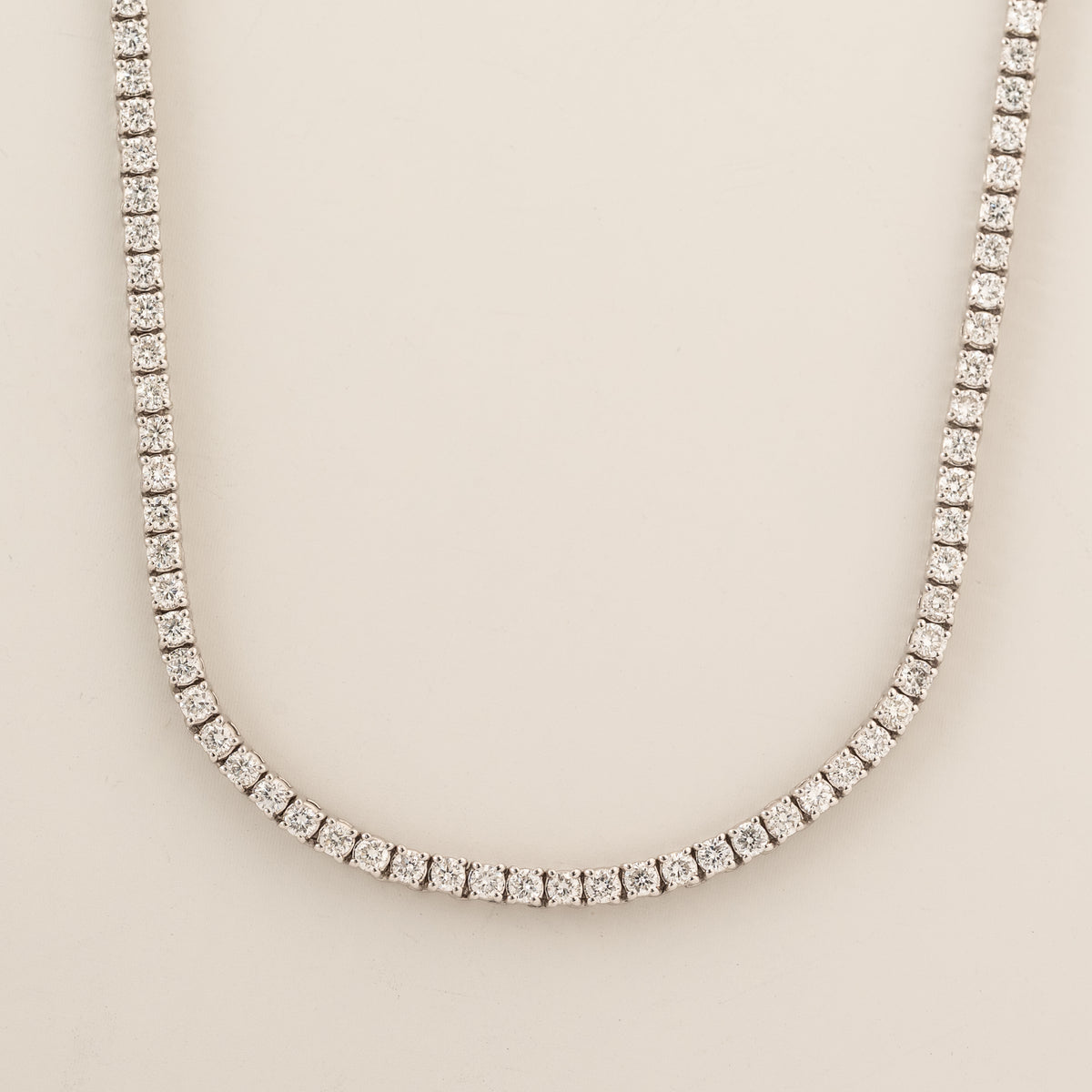 14k white gold lab grown diamond classic adjustable tennis necklace