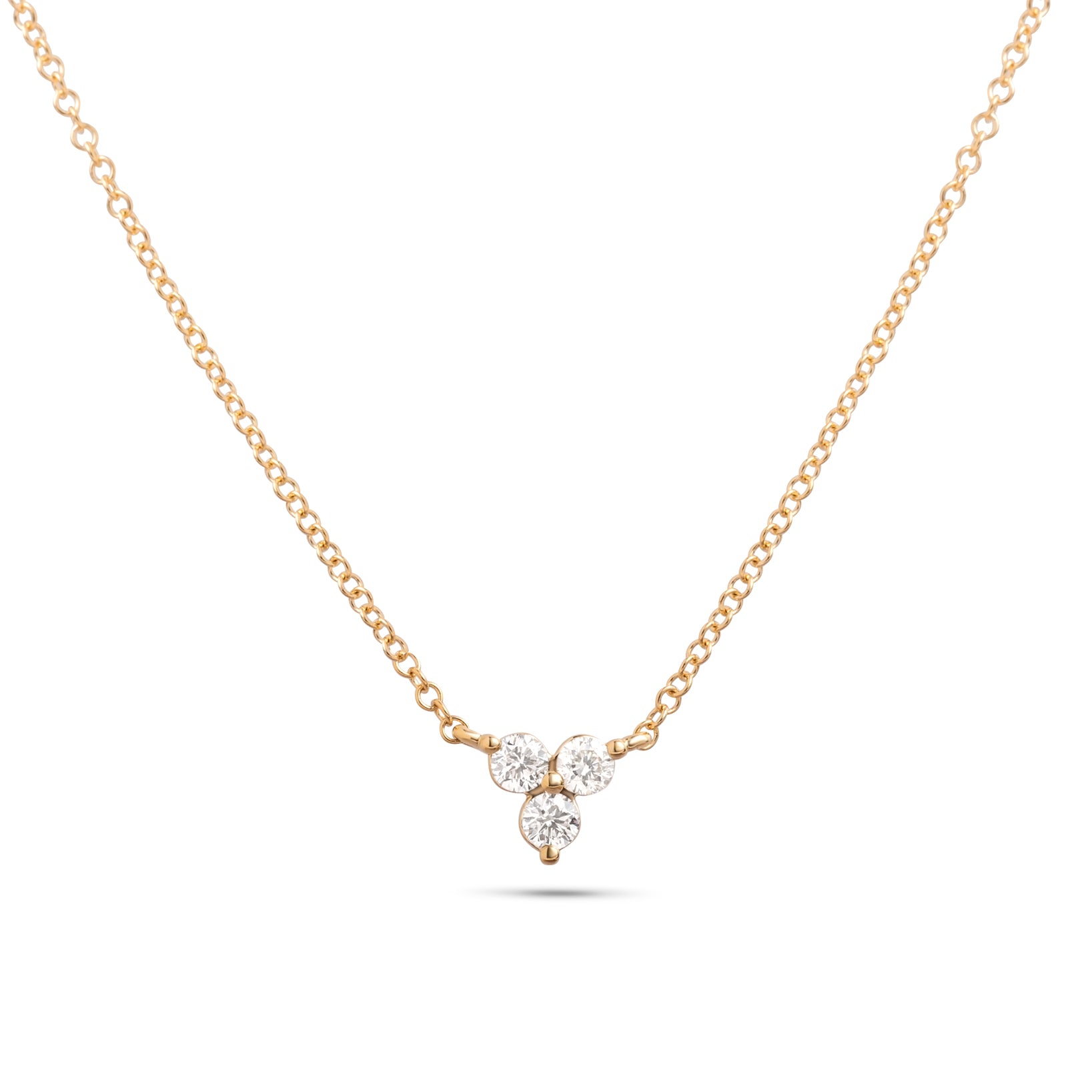 14k gold diamond trio dainty layering necklace