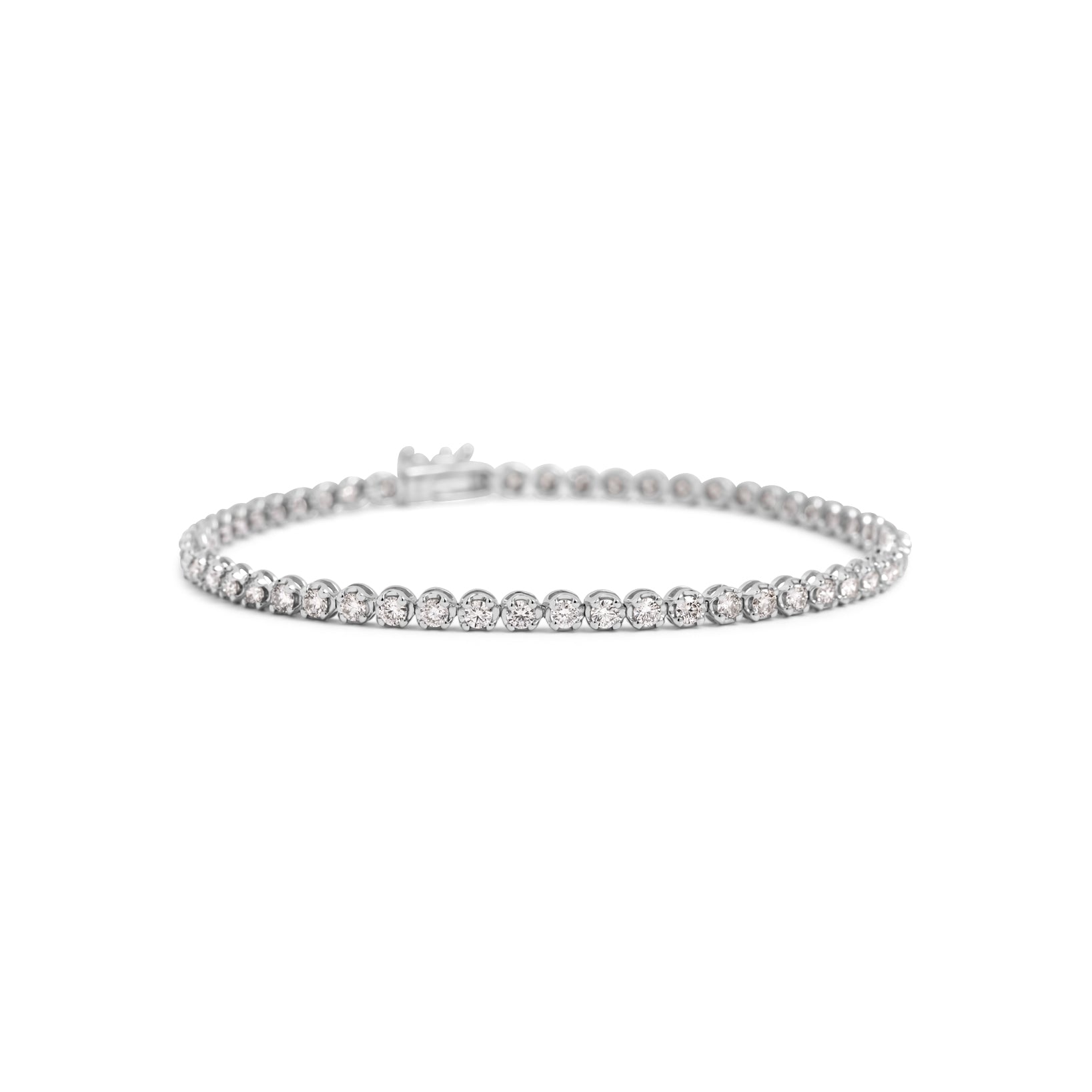 14k white gold classic 2tcw diamond tennis bracelet