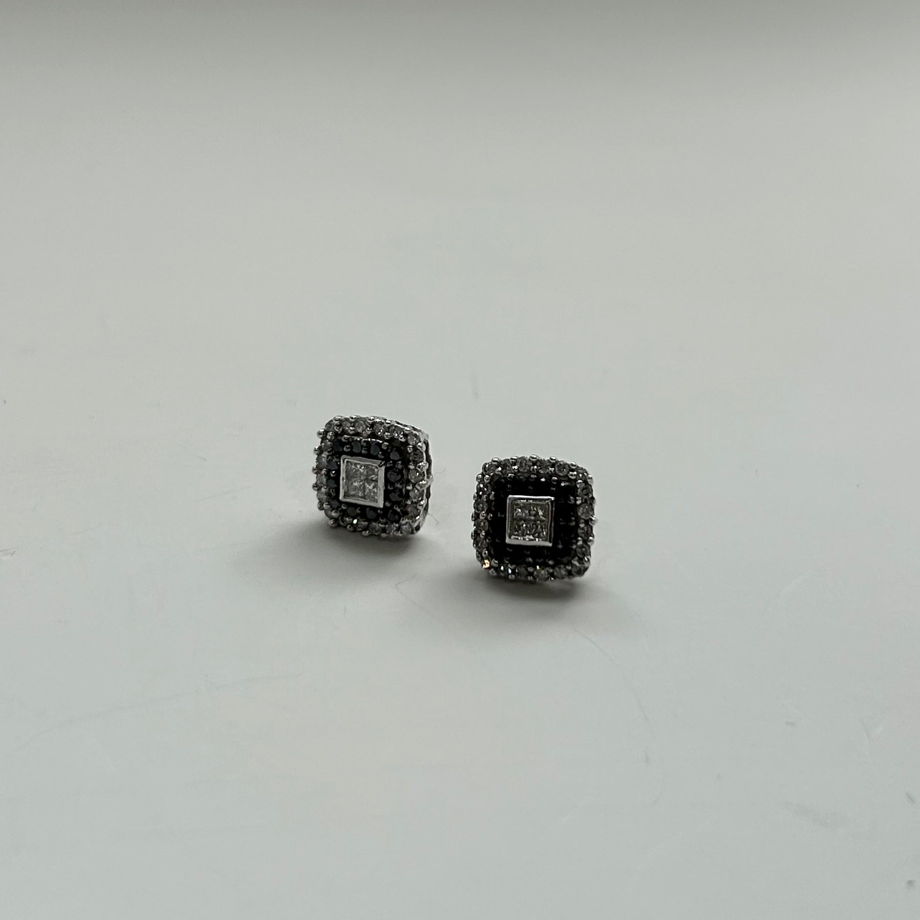 10KW Square Pave Stud Earrings