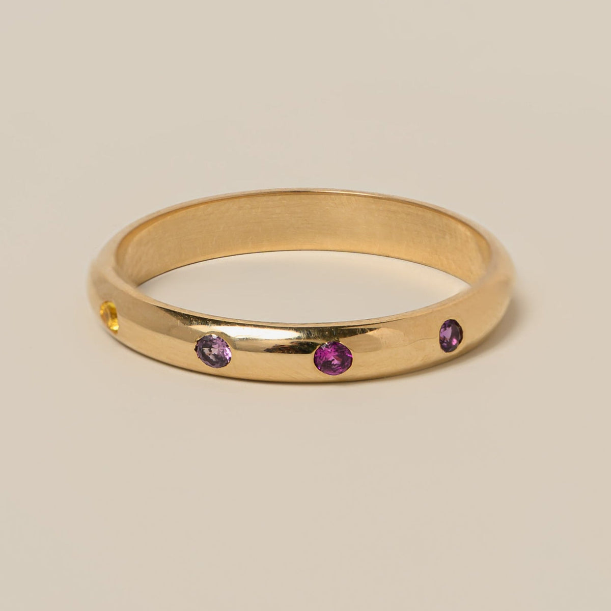 14k gold 4 stone gypsy set customizable birthstone ring
