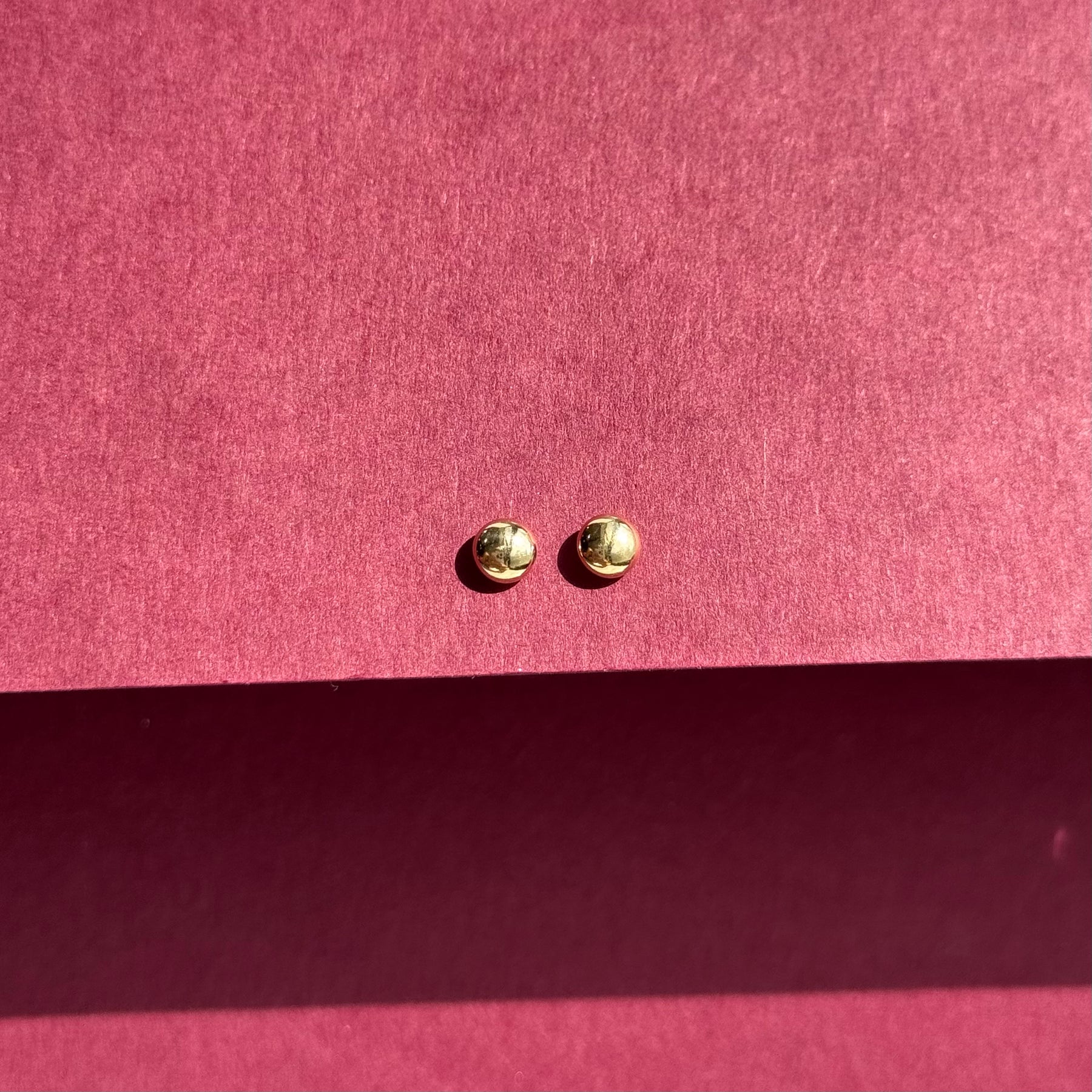 14k Flat Pebble Stud Earrings