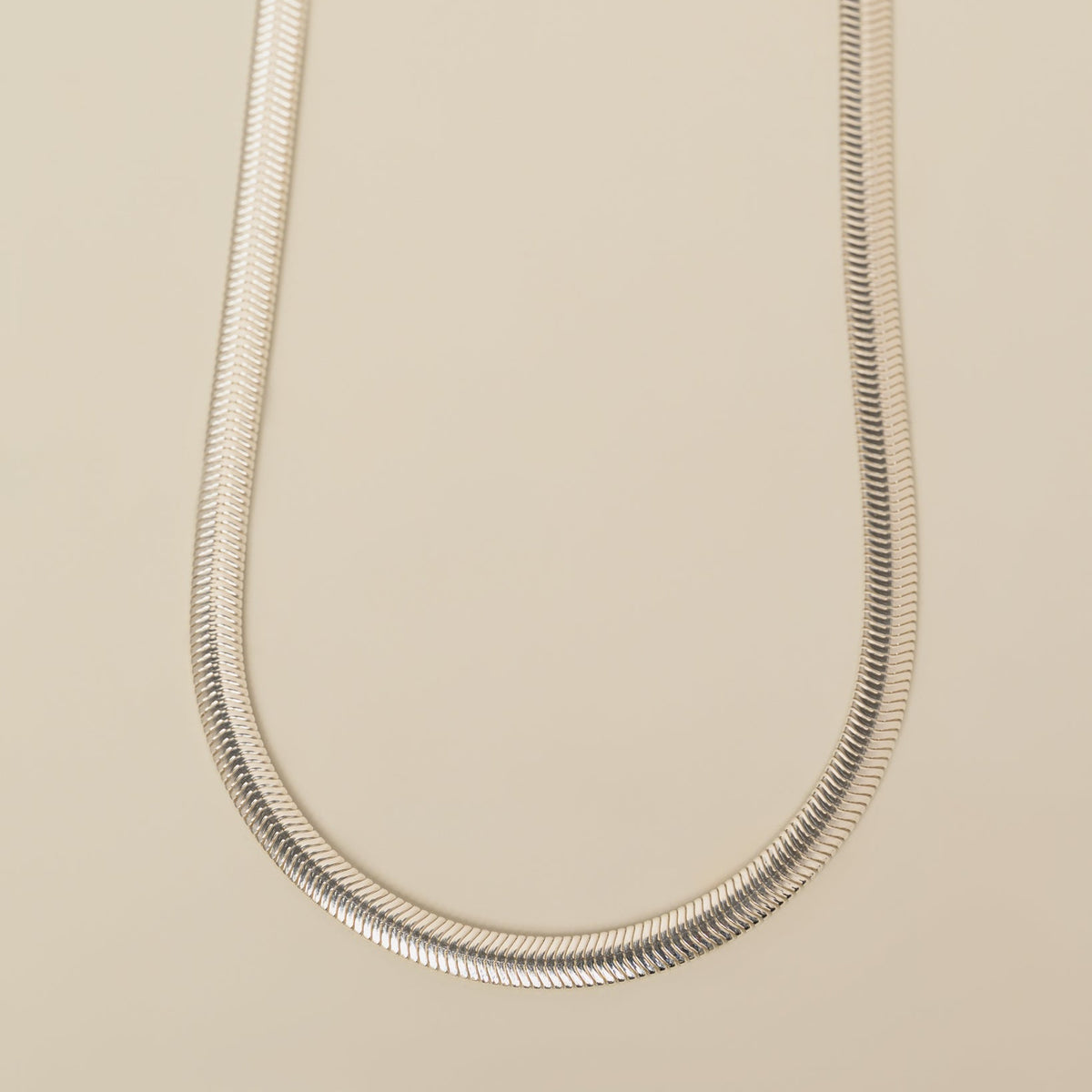 sterling silver flat oval snake chain necklace 16"