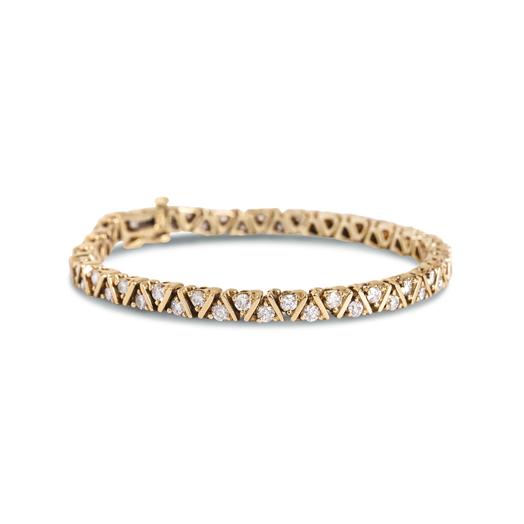 14k yellow gold estate diamond tennis bracelet