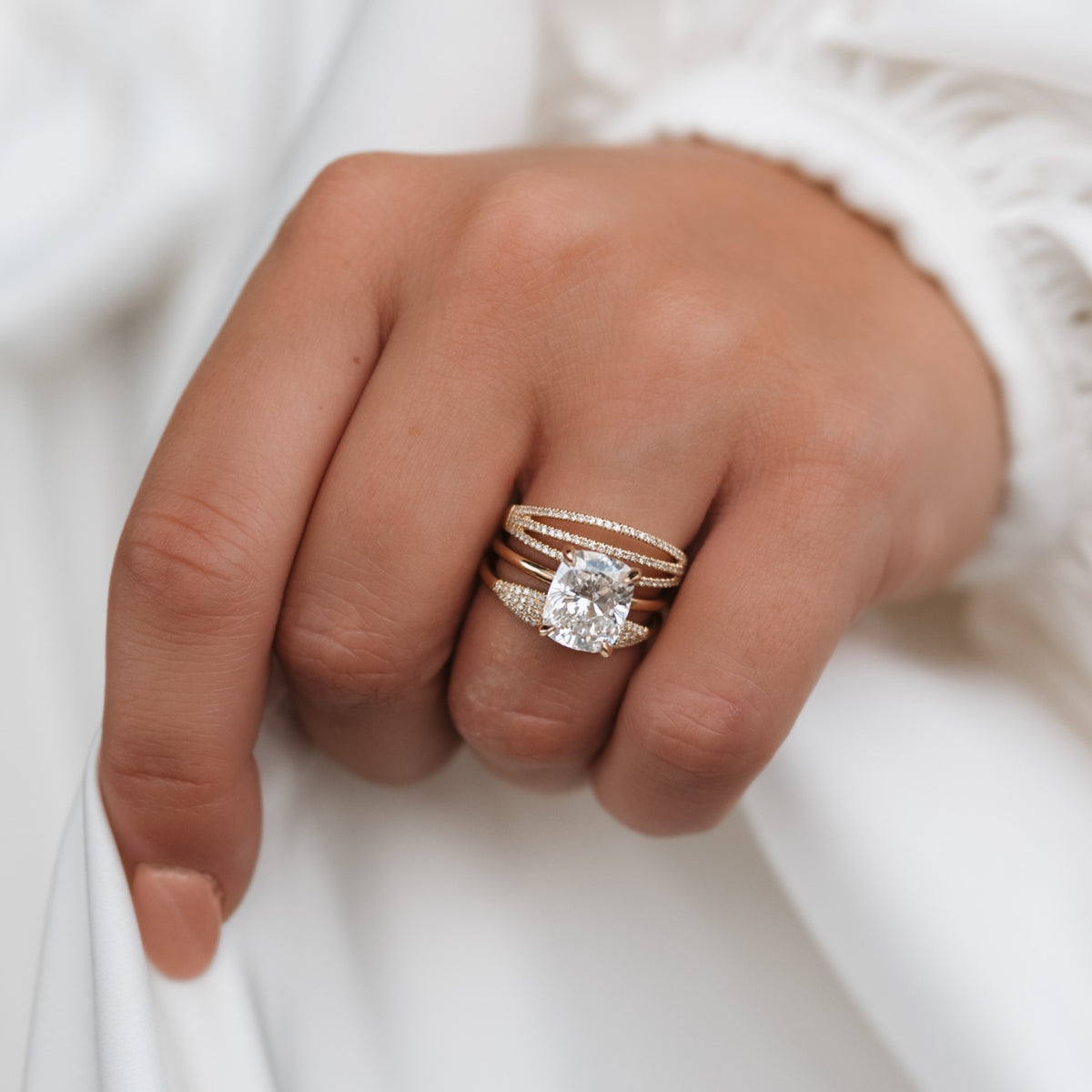 3.46ct Cushion Lab Grown Diamond Ginny Ring