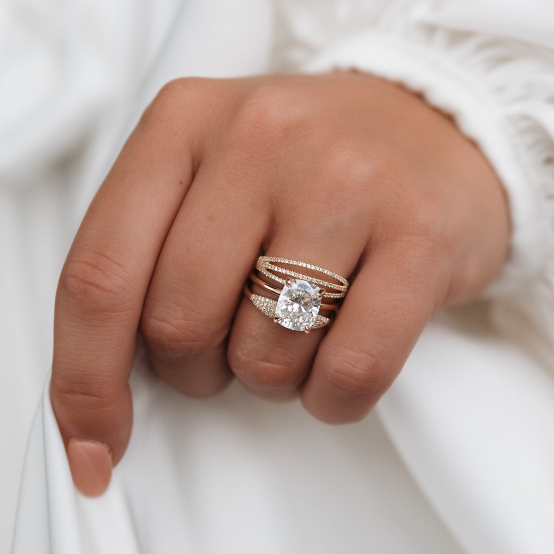 3.46ct Cushion Lab Grown Diamond Ginny Ring