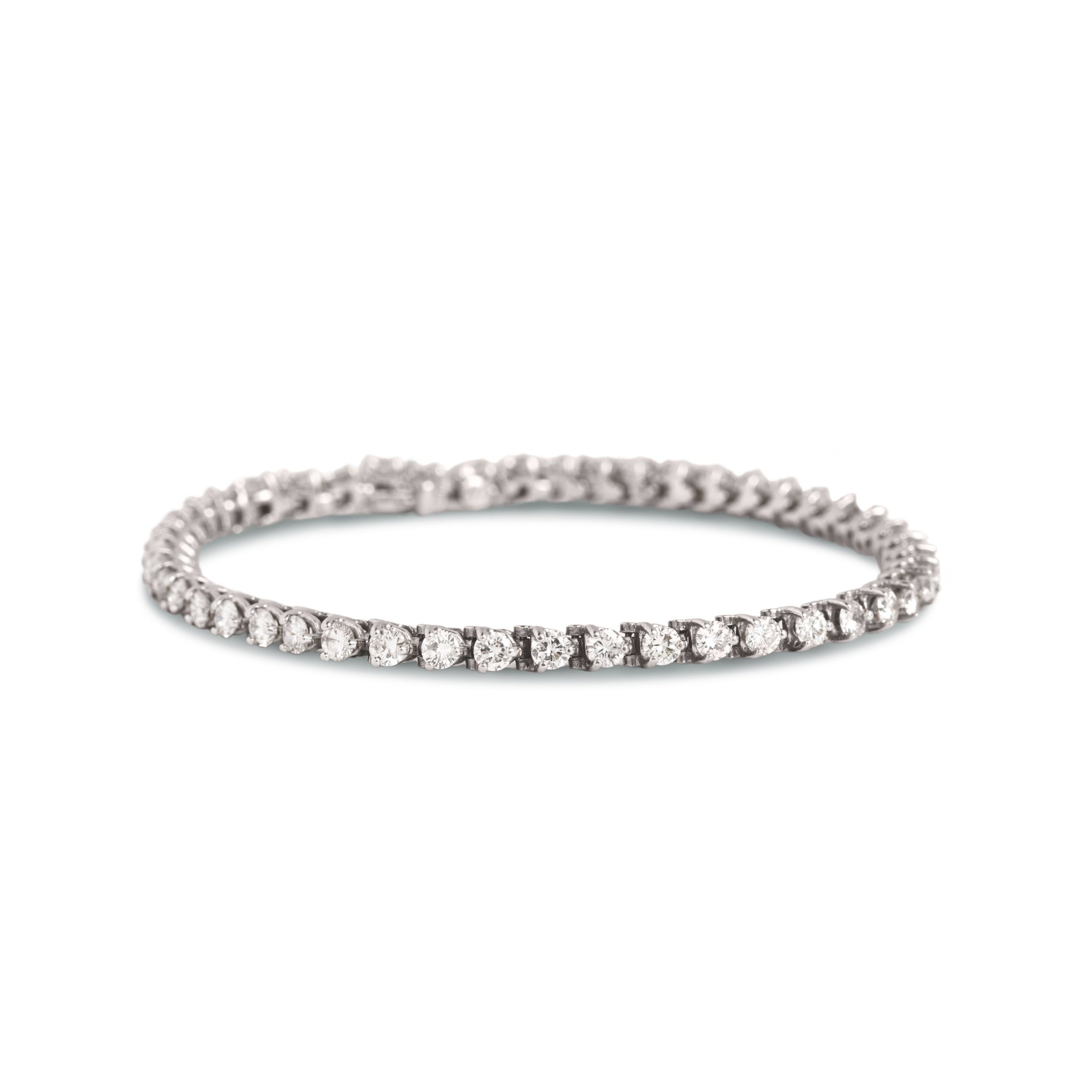 14k white gold estate diamond tennis bracelet