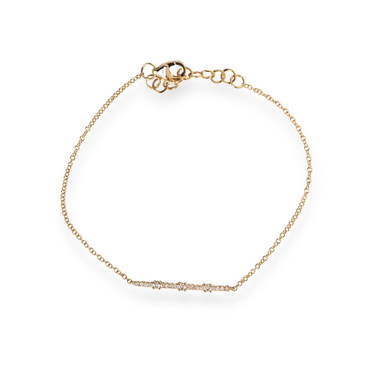14k yellow gold diamond bar bracelet