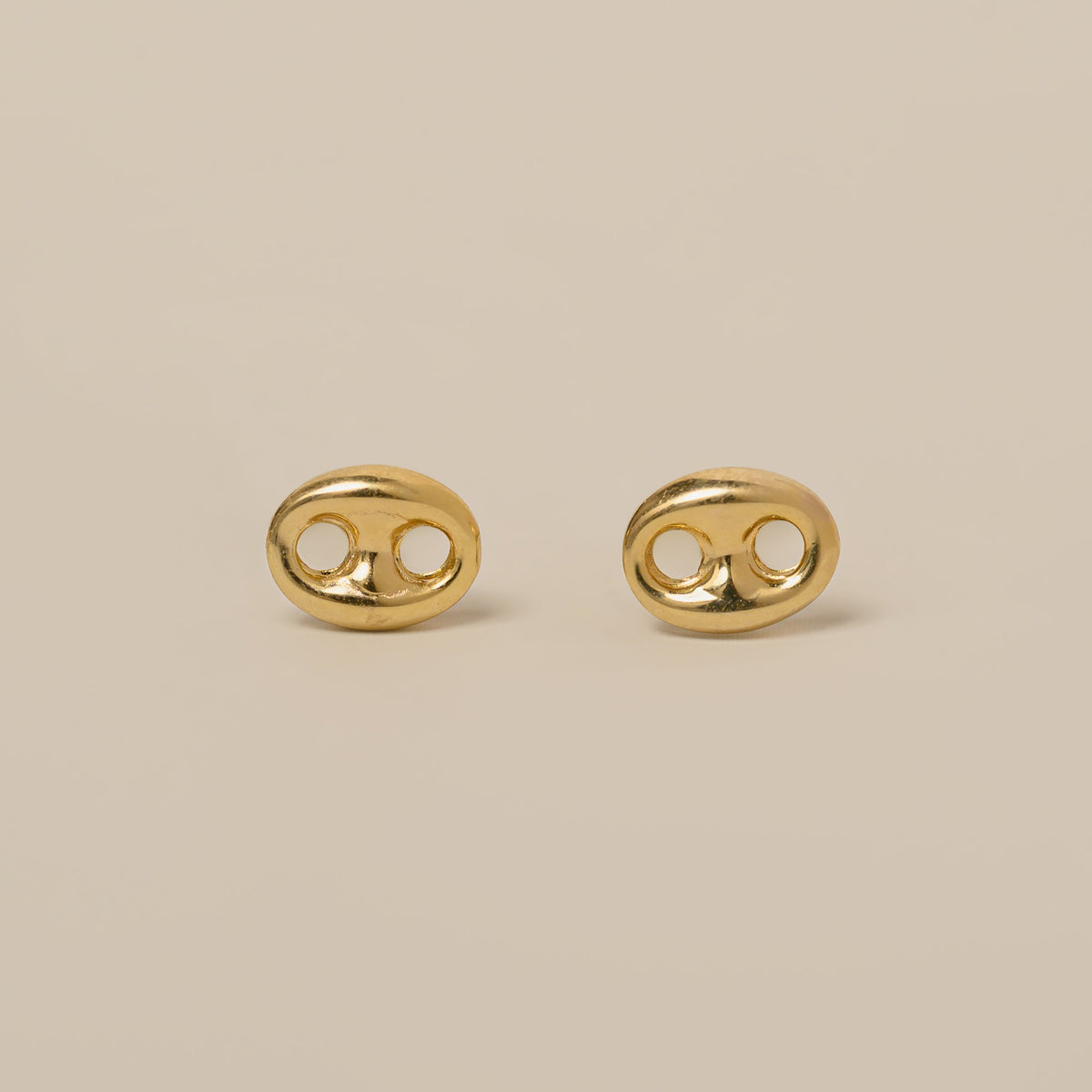 14k Puff Mariner Stud Earrings