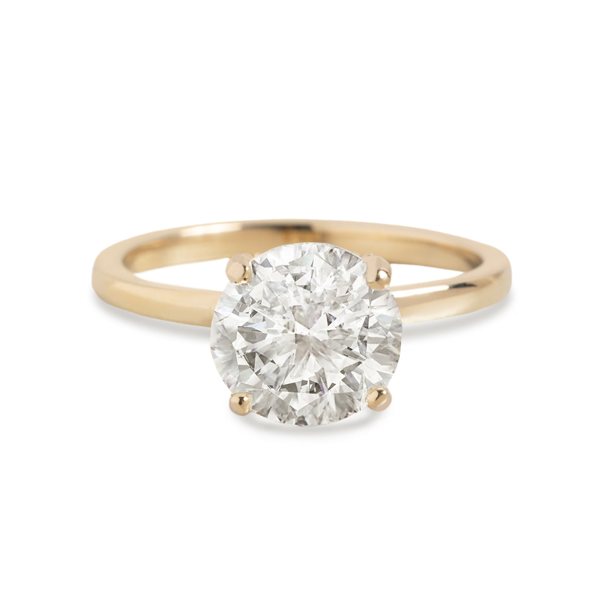 14k yellow, white, or rose semi custom engagement ring diamond solitaire with diamond petal prongs