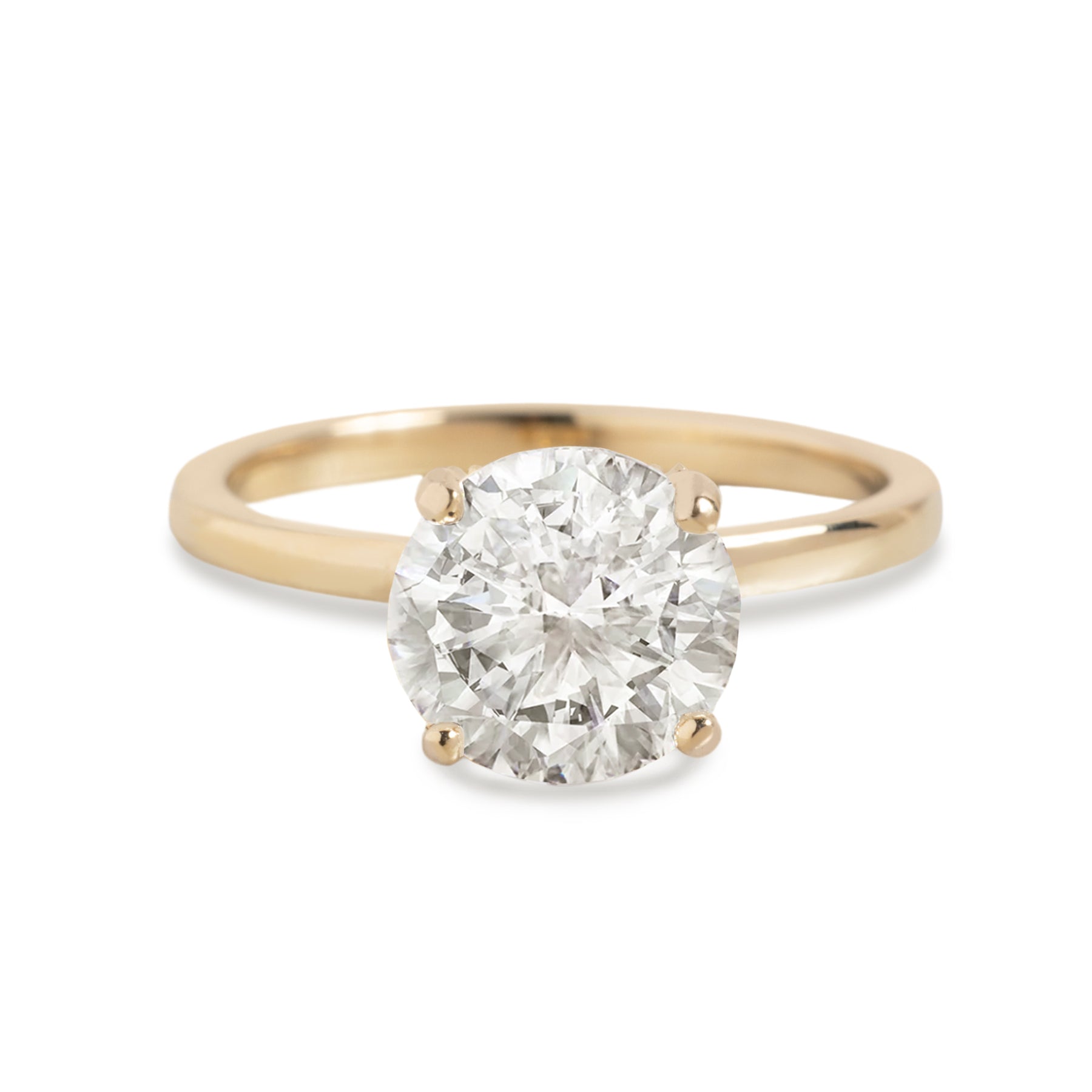 14k yellow, white, or rose semi custom engagement ring diamond solitaire with diamond petal prongs