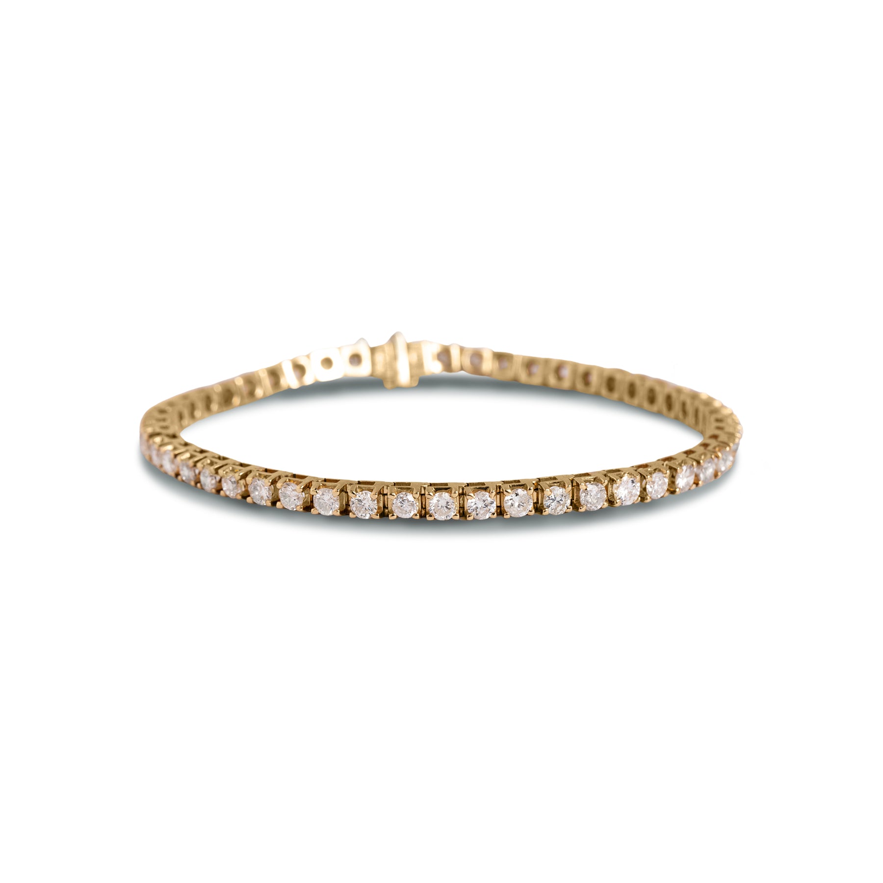 14k yellow gold ~4.60tcw estate diamond tennis bracelet