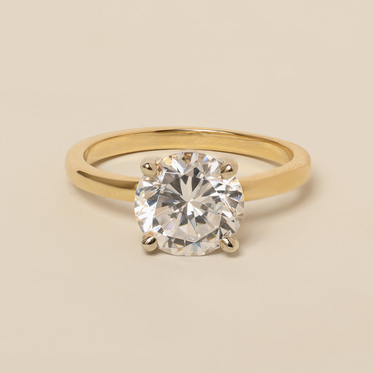 14k gold platinum two-toned low basket setting solitaire engagement ring