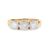 18k yellow gold estate 3 stone diamond engagement ring size 6