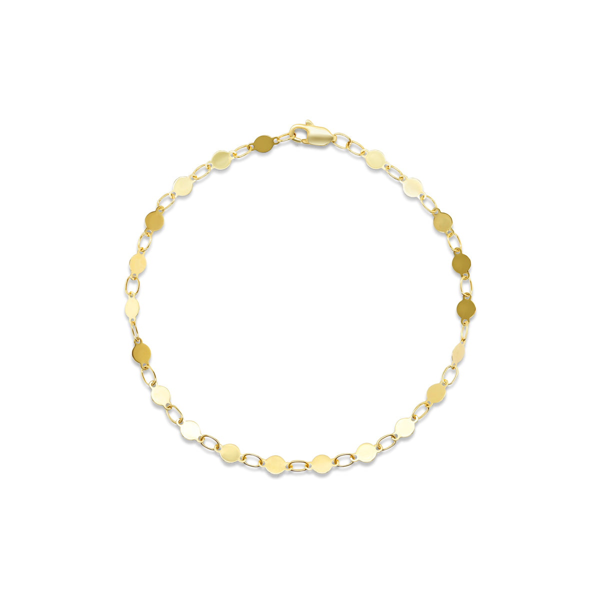 14k yellow gold mirror chain bracelet