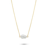 14k yellow gold east to west Biwa pearl necklace