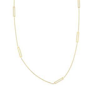 18 inch 14k yellow gold open rectangle necklace