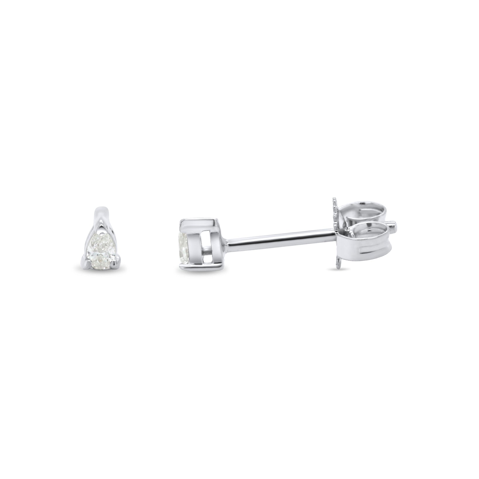 14k yellow gold pear shape diamond dainty stud earrings