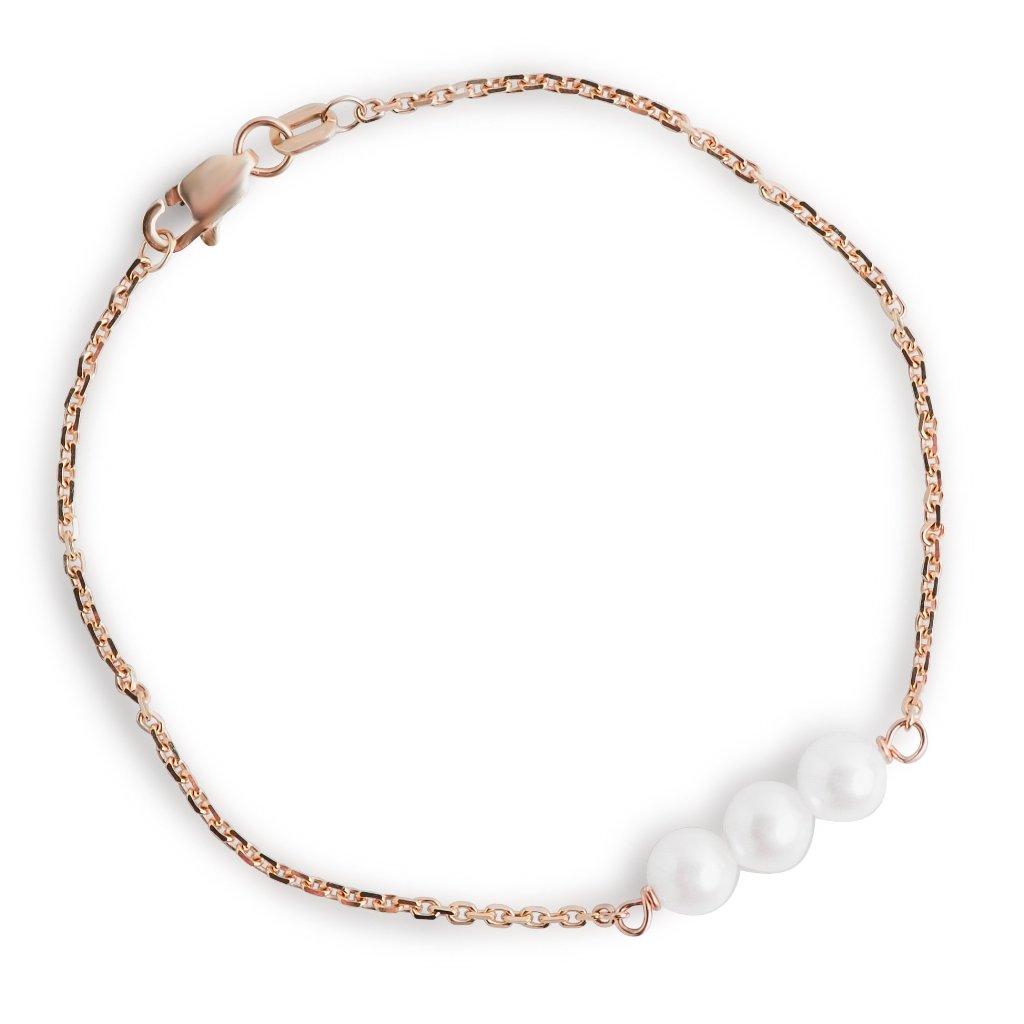 YELLOW GOLD BRACELET WITH FRESH WATER PEARLS