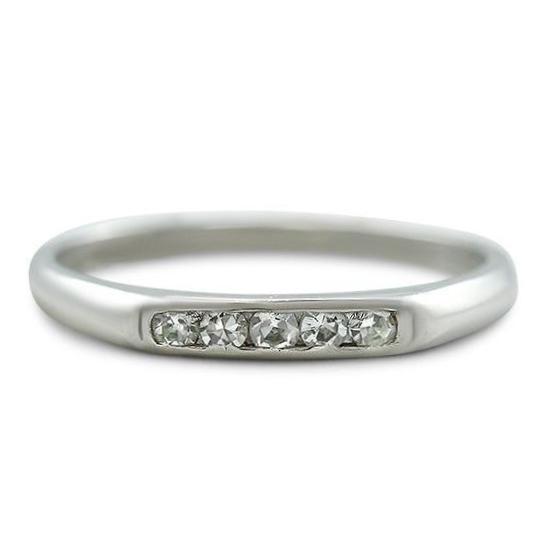 platinum and single cut diamond estate wedding band