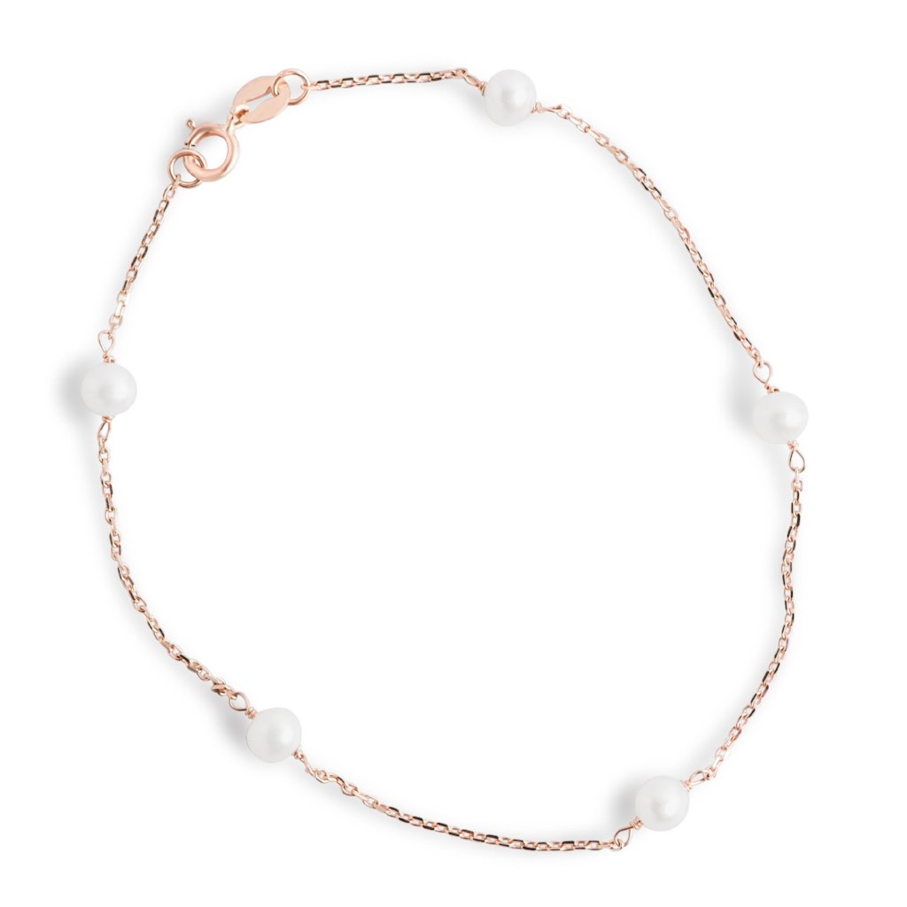 YELLOW GOLD FRESHWATER PEARL BRACELET