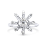 platinum vintage old mine diamond snowflake estate ring