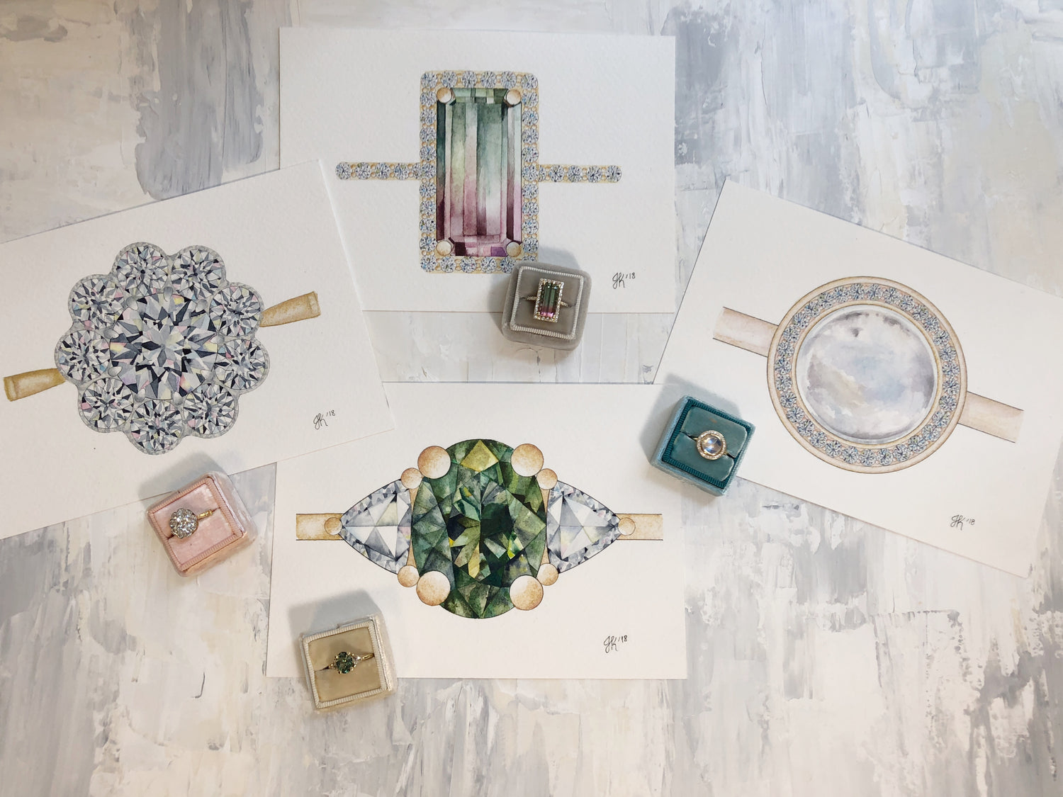 Our Favorite Pieces From the Jessie Kuruc Collection | Philadelphia Jeweler Collaborates with California Watercolorist