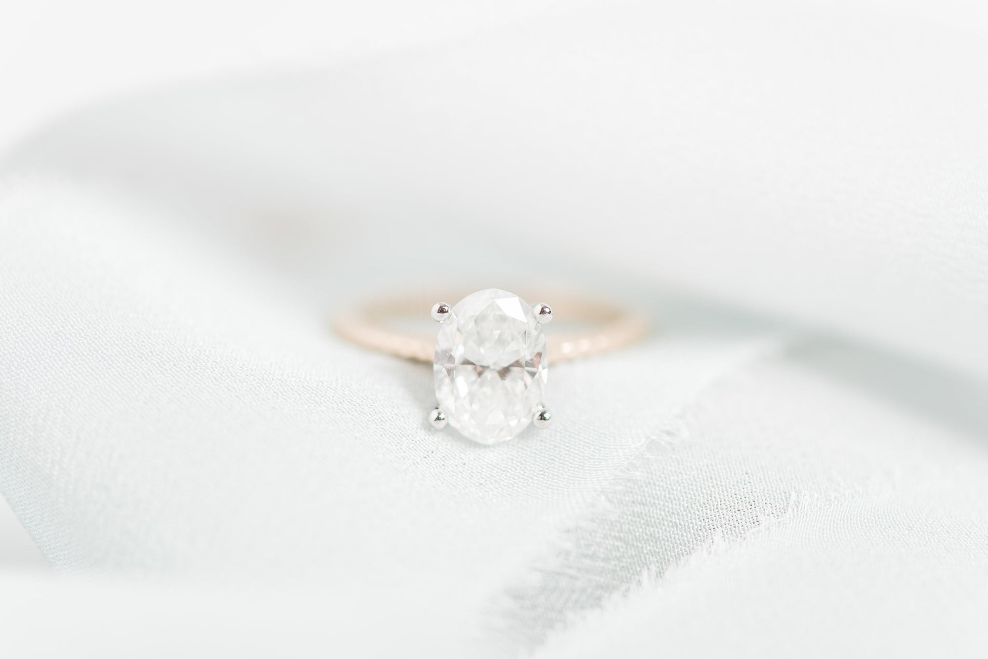 Custom Platinum and Yellow Gold Oval Engagement Ring | Philadelphia Jewelry Designer