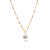 0.56ct old european cut antique diamond 14k gold pendant necklace