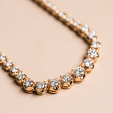 14k yellow gold 6ct diamond tennis necklace modern vintage