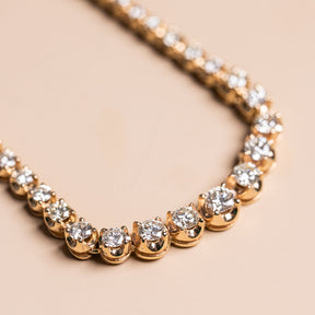 14k yellow gold 6ct diamond tennis necklace modern vintage