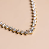 18k yellow gold 12ct diamond riviera style graduated tennis necklace modern vintage