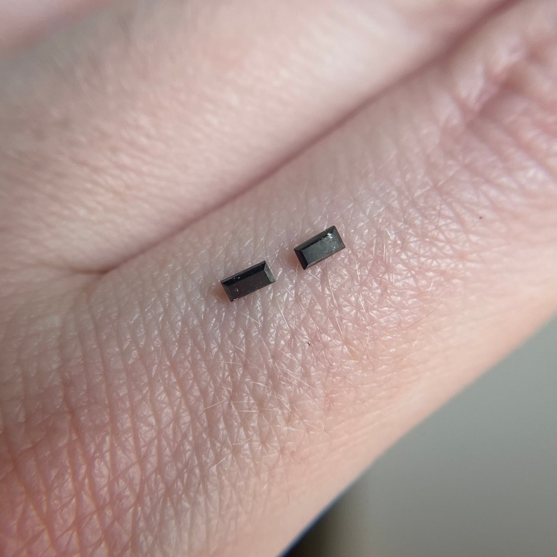 0.13tcw Black Baguette Diamond Pair