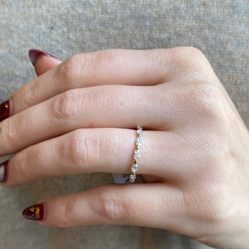 14KY Marquise Lab Diamond Ring Size 6.25