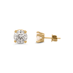 Estate 14k Yellow Gold Contemporary 1.5tcw Diamond Studs