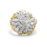 estate 18k two tone ~3tcw diamond cluster ring
