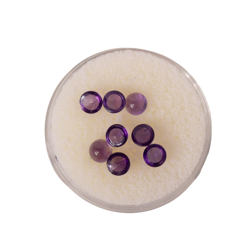 2.27tcw 4mm round cabochon amethyst parcel loose gemstones