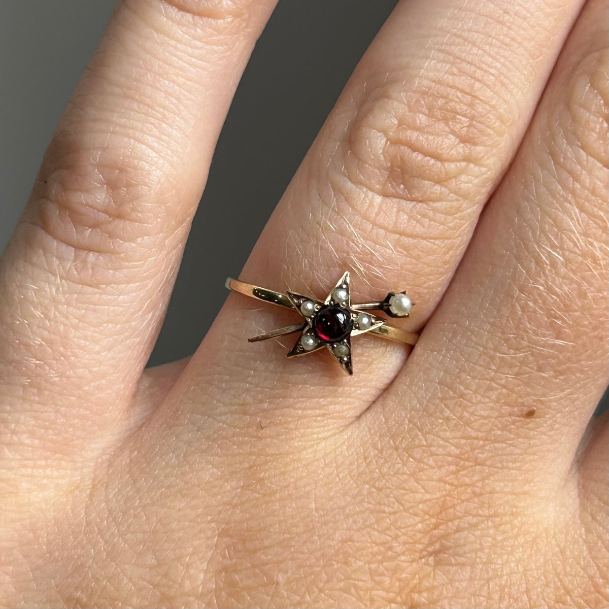 14KY Shooting Star Pin Ring