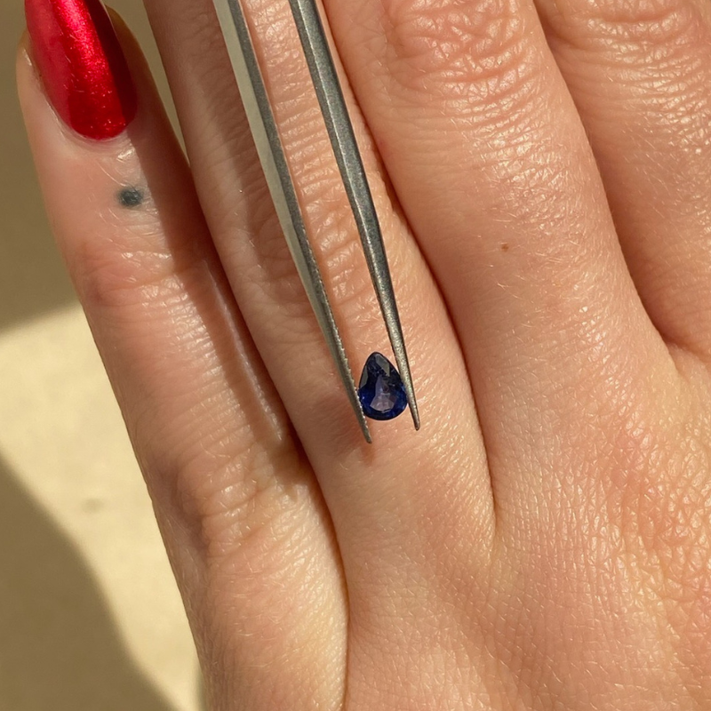 0.32ct Pear Shape Blue Sapphire