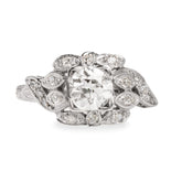 1930's Old European Cut Platinum Diamond Engagement Ring