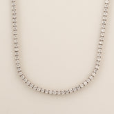 14k white gold lab grown diamond classic adjustable tennis necklace