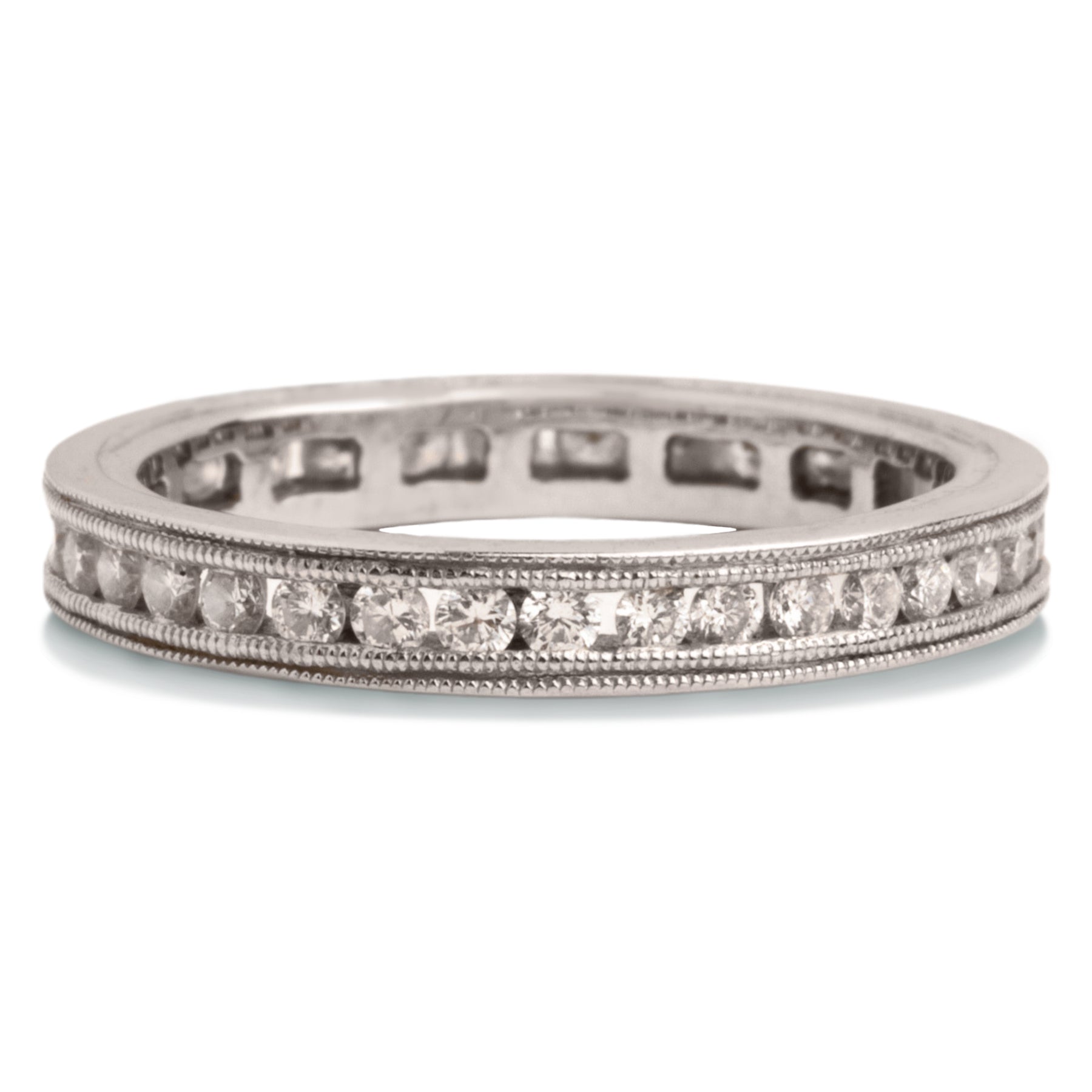 Contemporary Estate Platinum Diamond Eternity Ring