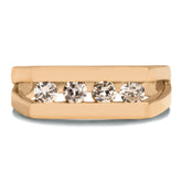 Contemporary Estate 14k Yellow Gold 4 Stone Diamond Ring