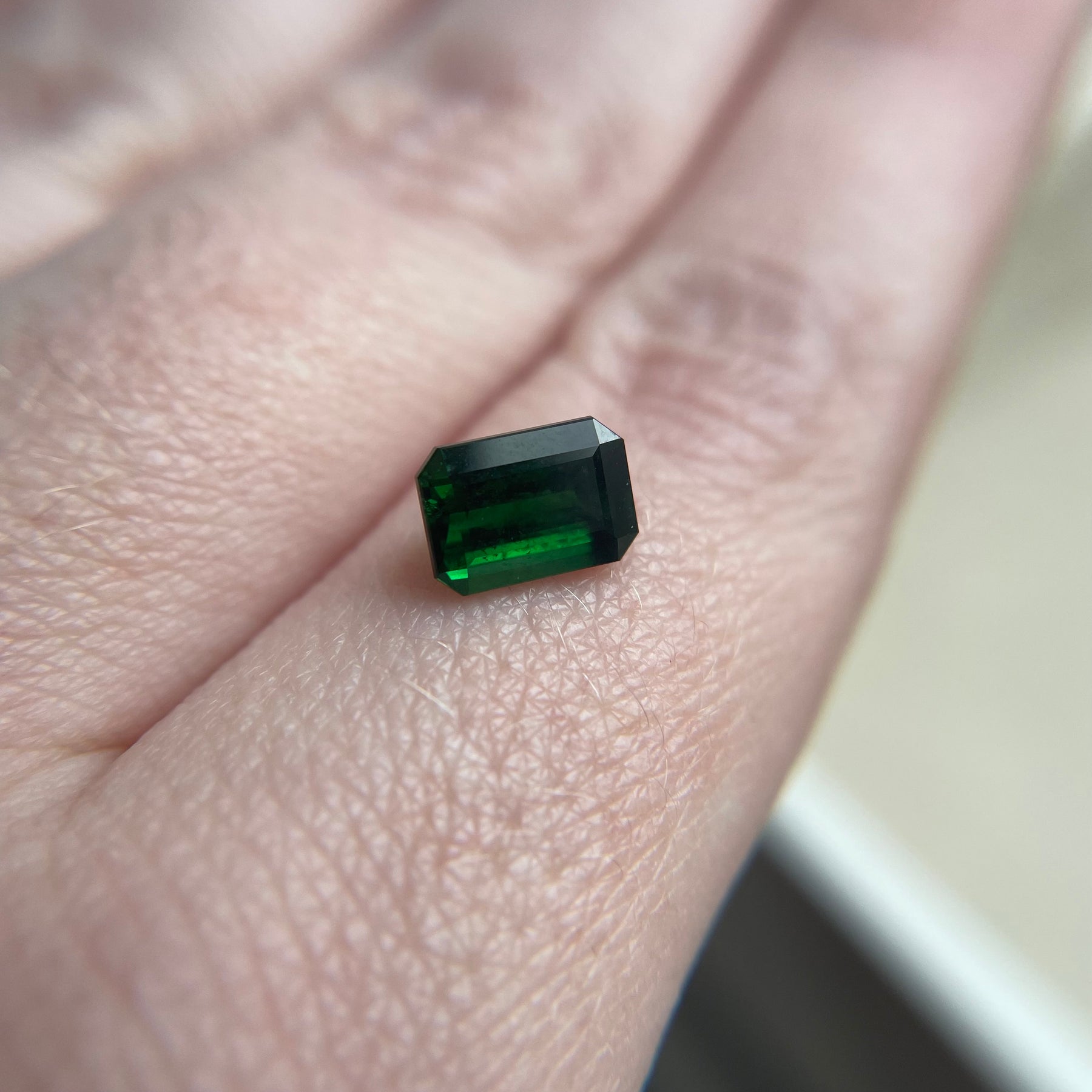 1.55ct Chrome Green Emerald Cut Tourmaline