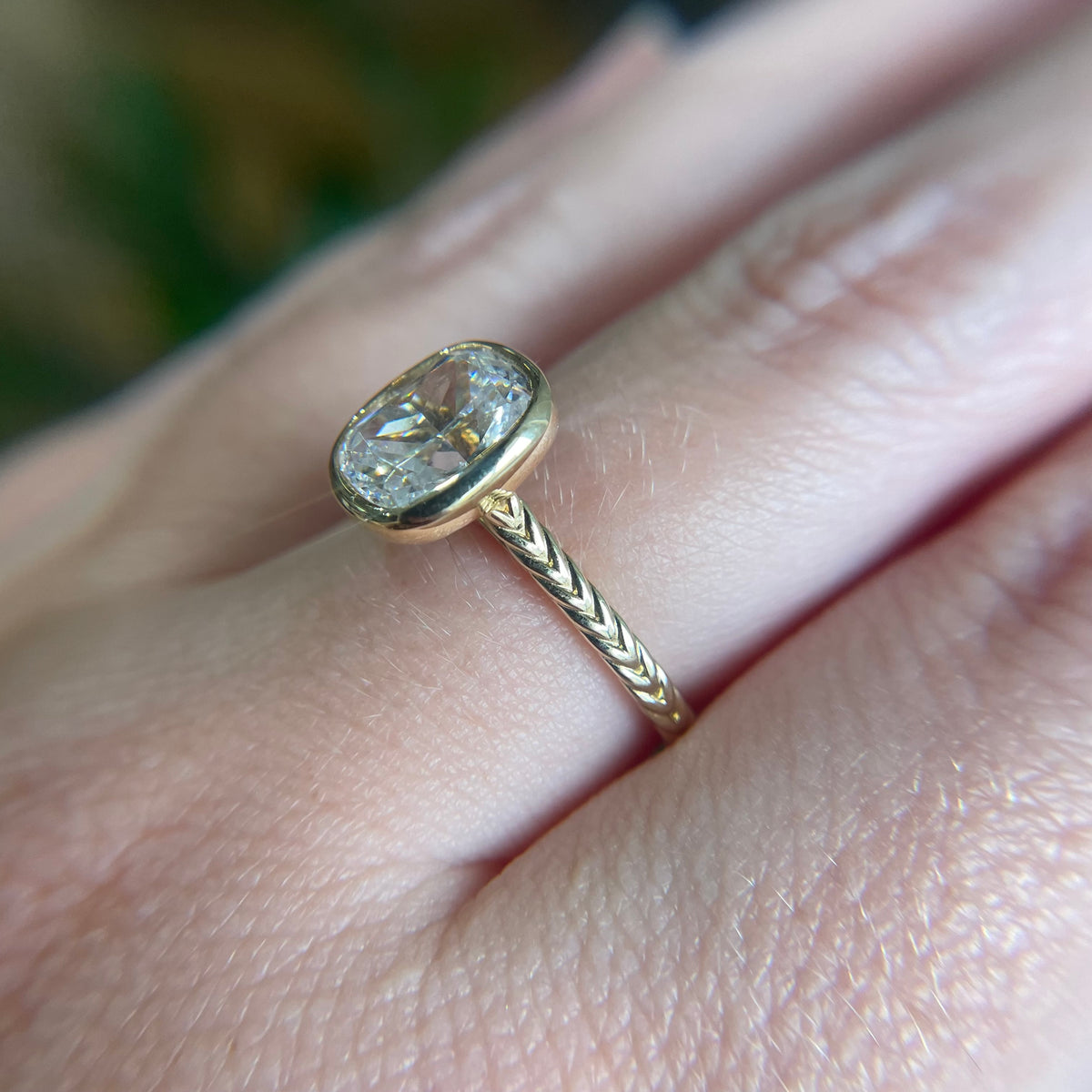 14KY 2.75ct CZ Rope Band Engagement Size 8