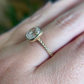 14KY 2.75ct CZ Rope Band Engagement Size 8