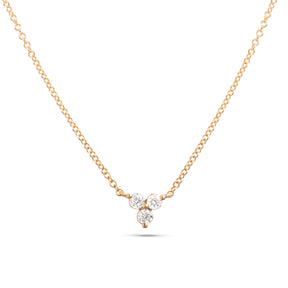 14k gold diamond trio dainty layering necklace